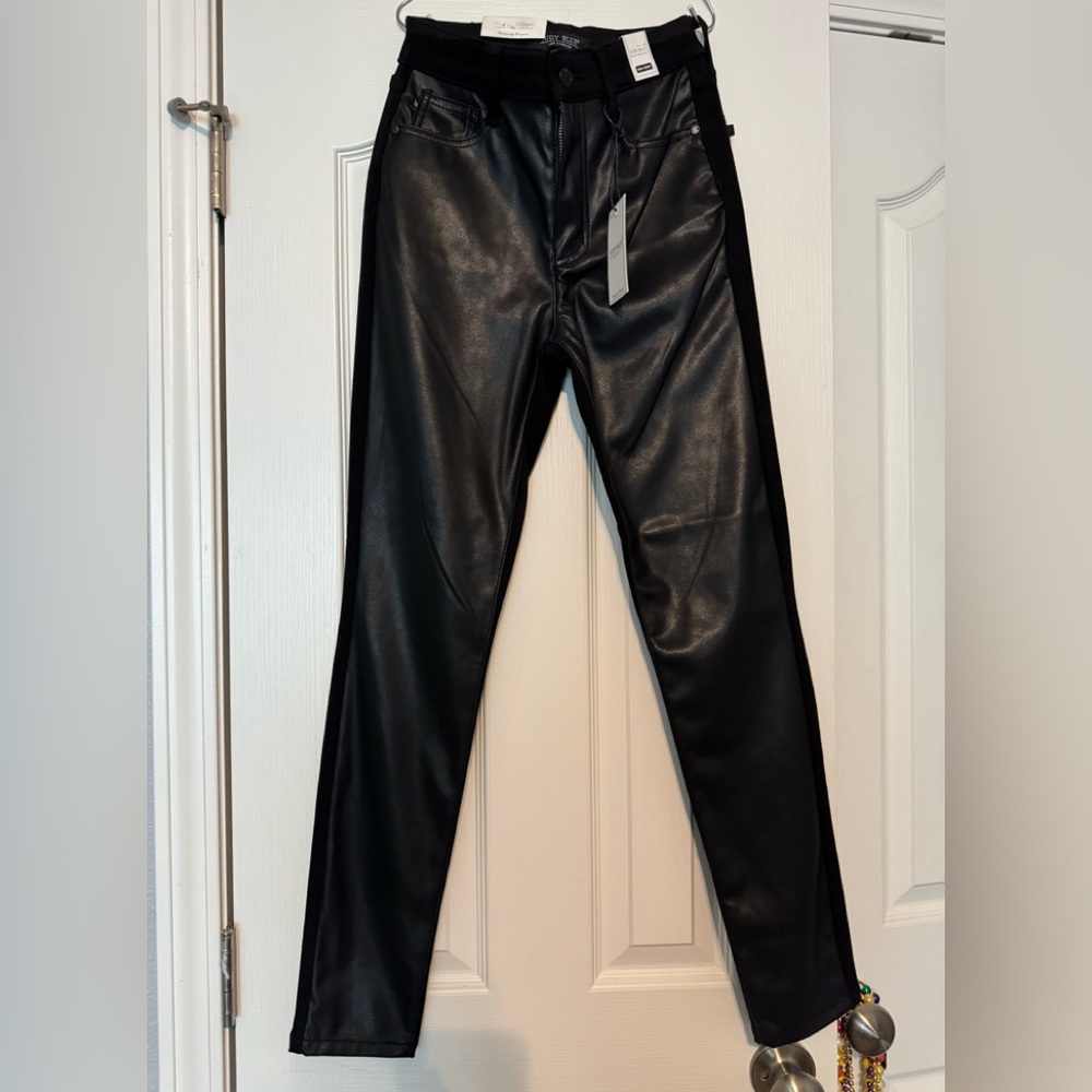 Judy Blue High Waist Faux Leather Skinny Jeans